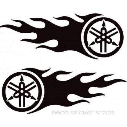 2 Sticker autocollant moto Yamaha flammes Deco Sticker Store