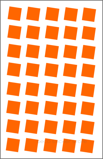 40 gommettes adhésives autocollantes carré taille et couleur au choix Deco Sticker Store
