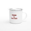 Mug en émail blanc de 354ml (12 oz) motorcycle à personnaliser