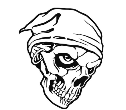 Autocollant sticker crane squelette skull tete de mort pirate Deco Sticker Store
