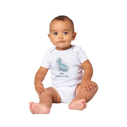Grenouillère bébé classique à manches courtes dinosaure Deco Sticker Store