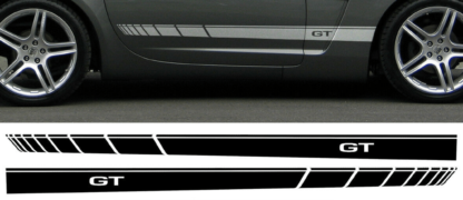 Kit 2 Stickers bande bas de caisse auto Opel GT 2007 Deco Sticker Store