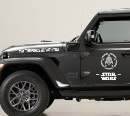 Kit 6 stickers autocollants 4x4 Star Wars modèle dark vador exclusif Deco Sticker Store