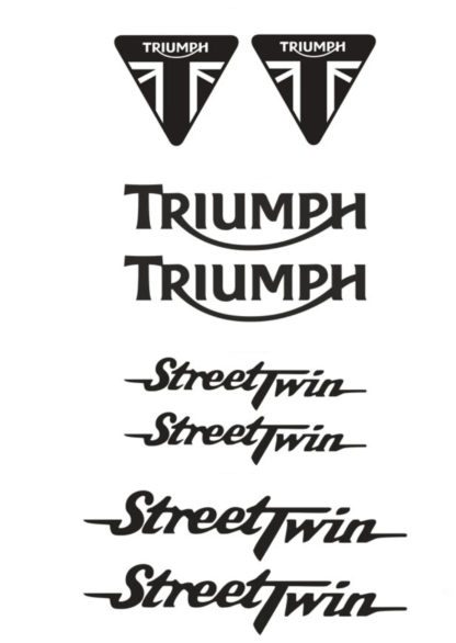 Kit stickers autocollant moto Triumph street twin modèle 2 Deco Sticker Store