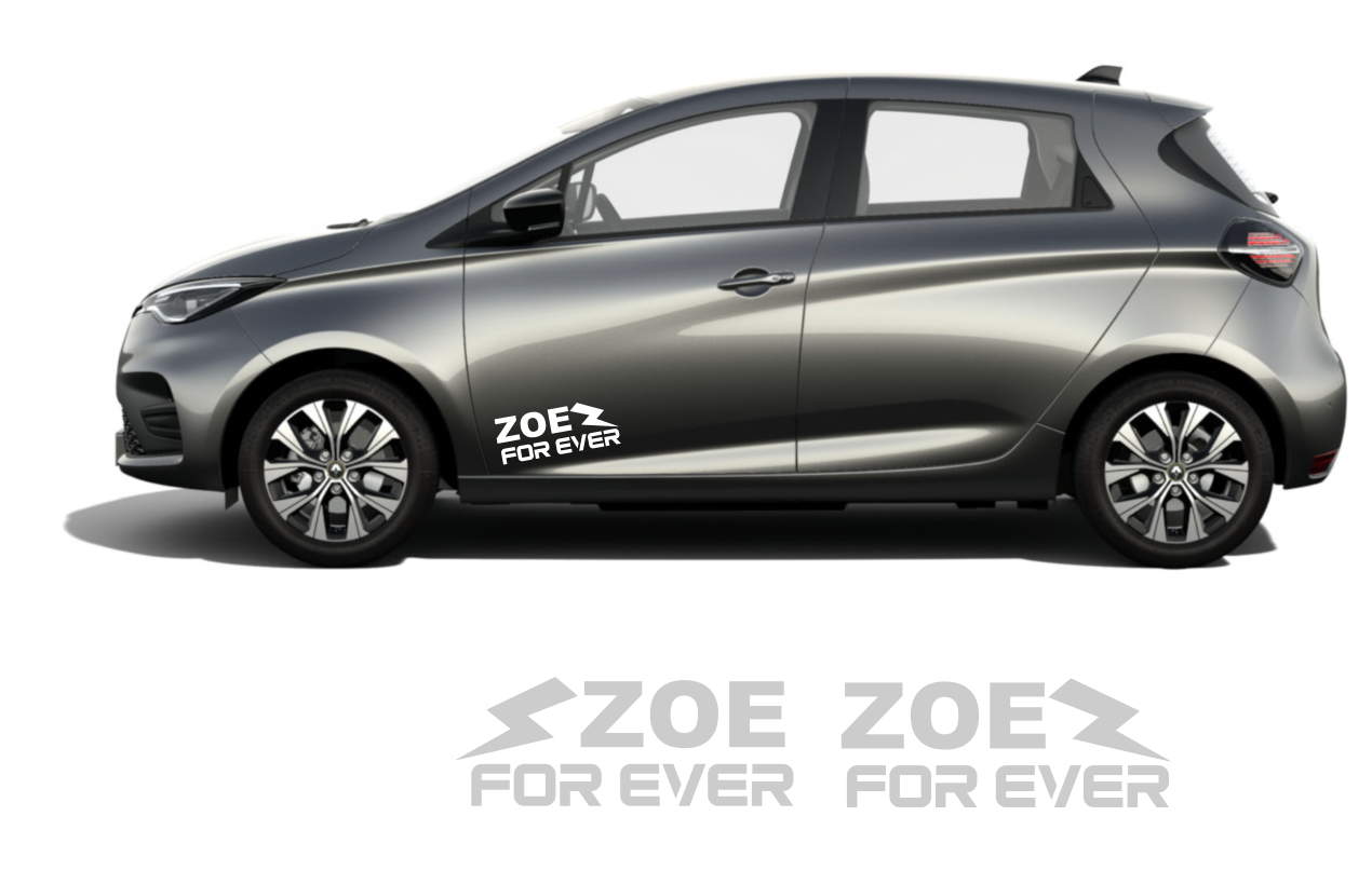 Lot de 2 Stickers autocollant Renault Zoe for ever- - Déco Sticker ...