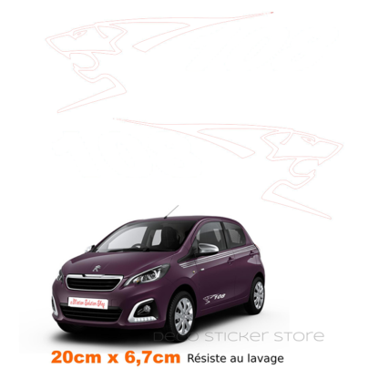 Lot de 2 stickers autocollants Peugeot 108 Deco Sticker Store