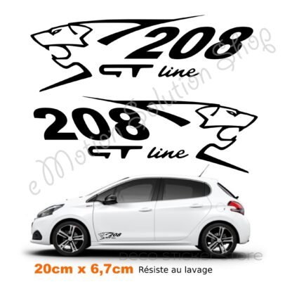 Lot de 2 stickers autocollants Peugeot 208 gt line Deco Sticker Store
