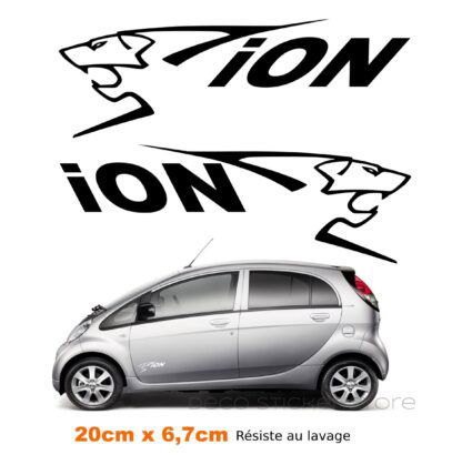 Lot de 2 stickers autocollants Peugeot iON, Déco Sticker Store