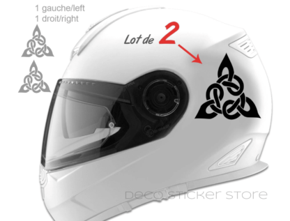 Lot de 2 stickers autocollants casque moto triqueta Deco Sticker Store