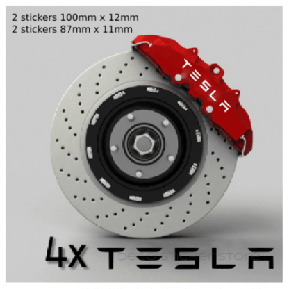 Lot de 4 stickers autocollants étriers de freins Tesla Deco Sticker Store