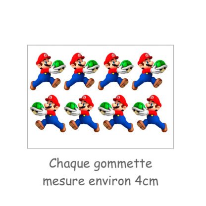 Lot de 8 gommettes adhésives Mario bross et carapace Deco Sticker Store