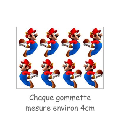 Lot de 8 gommettes adhésives Mario bross racoon Deco Sticker Store