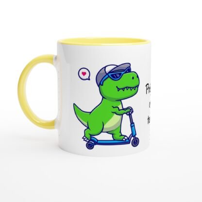 Mug 325 ml (11 oz) avec intérieur coloré dinosaure à personnaliser Deco Sticker Store