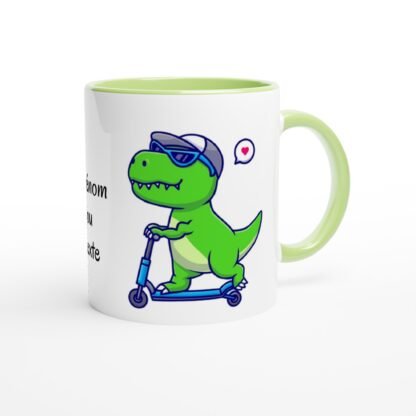Mug 325 ml (11 oz) avec intérieur coloré dinosaure à personnaliser Deco Sticker Store
