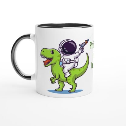 Mug 325 ml (11 oz) avec intérieur coloré dinosaure et astronaute à personnaliser Deco Sticker Store