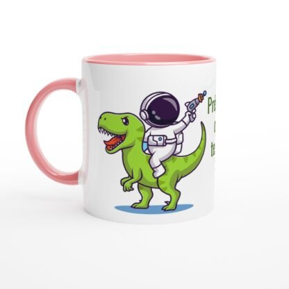Mug 325 ml (11 oz) avec intérieur coloré dinosaure et astronaute à personnaliser Deco Sticker Store