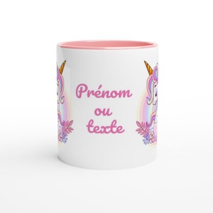 Mug avec intérieur coloré licorne à personnaliser Deco Sticker Store