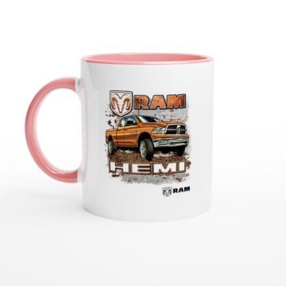 Mug en céramique blanche 11oz avec intérieur coloré Dodge Ram Deco Sticker Store