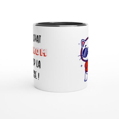 Mug en céramique blanche 325 ml (11 oz) avec intérieur coloré cool ou bad cat Deco Sticker Store