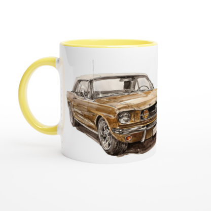 Mug en céramique blanche 325 ml (11 oz) avec intérieur coloré ford Mustang à personnaliser Deco Sticker Store