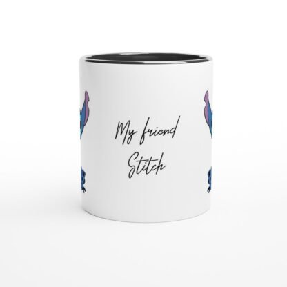 Mug en céramique blanche 325 ml (11 oz) avec intérieur coloré stitch Deco Sticker Store