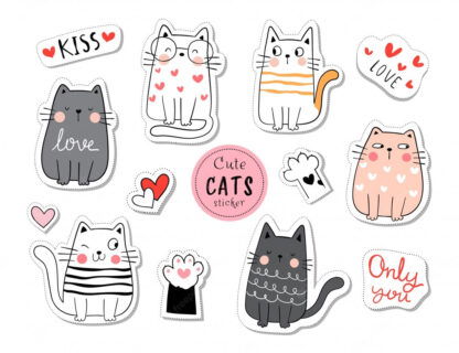 Planche de gommettes adhésives chats, Déco Sticker Store