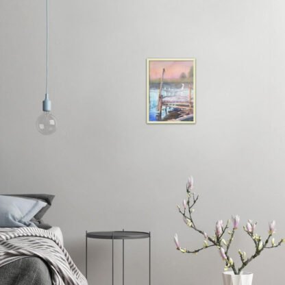 Poster encadré en métal papier mat paysage aquarelle Deco Sticker Store