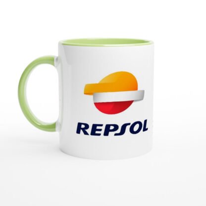 Repsol Mug en céramique blanche 325 ml (11 oz) avec intérieur coloré Deco Sticker Store