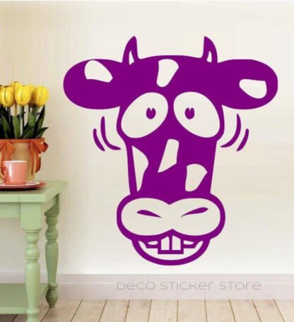 Sticker Autocollant Vache rigolote à personnaliser Deco Sticker Store