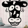 Sticker Autocollant Vache rigolote à personnaliser