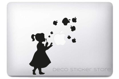 Sticker autocollant Fille bulles MacBook Deco Sticker Store