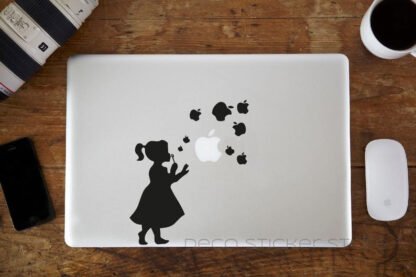 Sticker autocollant Fille bulles MacBook Deco Sticker Store