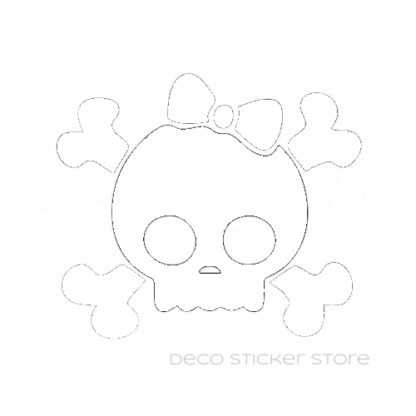 Sticker autocollant Hello Kitty tete de mort Deco Sticker Store