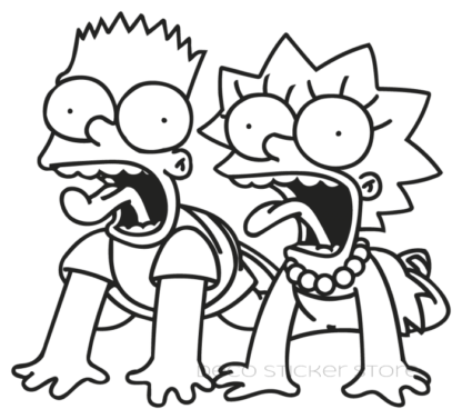Sticker autocollant Lisa et Bart Simpson Deco Sticker Store