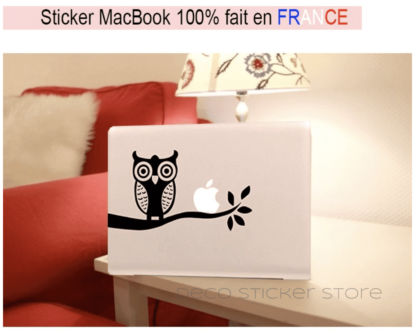 Sticker autocollant MacBook Hibou Deco Sticker Store