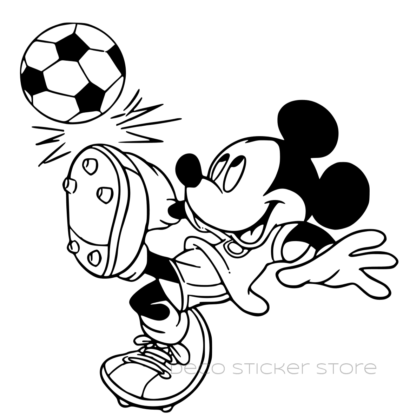 Sticker autocollant Mickey football 50cm à personnaliser Deco Sticker Store