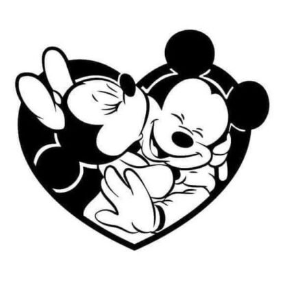 Sticker autocollant Minnie et Mickey bisous coeur Deco Sticker Store