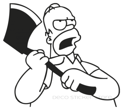 Sticker autocollant Omer Simpson avec hache Deco Sticker Store