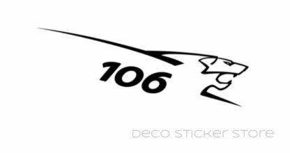 Sticker autocollant Peugeot 106 Droit taille et couleur au choix Deco Sticker Store