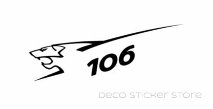 Sticker autocollant Peugeot 106 gauche taille et couleur au choix Deco Sticker Store