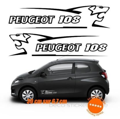 Sticker autocollant Peugeot 108 30 cm lion V1 Deco Sticker Store