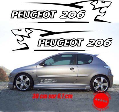 Sticker autocollant Peugeot 206 30 cm lion V1 Deco Sticker Store