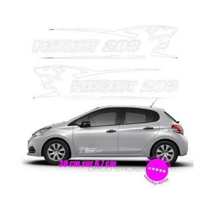 Sticker autocollant Peugeot 208 30 cm lion V1 Deco Sticker Store