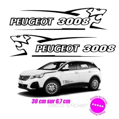 Sticker autocollant Peugeot 3008 30 cm lion V1 Deco Sticker Store