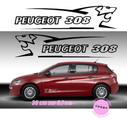 Sticker autocollant Peugeot 308 30 cm lion V1 Deco Sticker Store