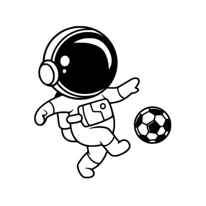 Sticker autocollant astronaute ballon de football Deco Sticker Store