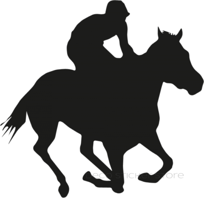 Sticker autocollant cheval galop et cavalier Deco Sticker Store