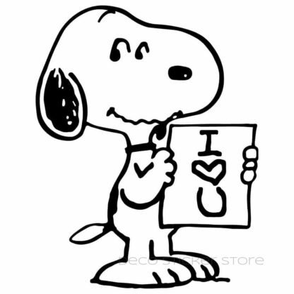 Sticker autocollant chien Snoopy love Deco Sticker Store