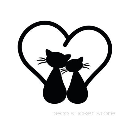 Sticker autocollant couple de chat Deco Sticker Store