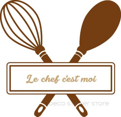 Sticker autocollant cuillère et fouet de cuisine à personnaliser Deco Sticker Store